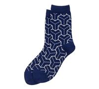 JOE COOL Japanese Box Illusion Blue Cotton & Spandex Novelty Socks for Men & Women