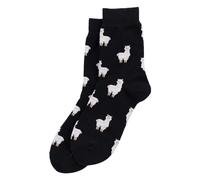 JOE COOL Llama Herd Black Socks for Women & Men - Cotton Blend Novelty Socks with Playful Animal Print, Comfortable & Stretchy, One Size Fits Most