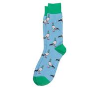 JOE COOL Men’s Novelty Pigeon Print Socks - Premium Cotton & Spandex Blend - Quirky Bird Patterned Crew Socks for Gents, Pigeon Blue, One Size (UK 7-11)
