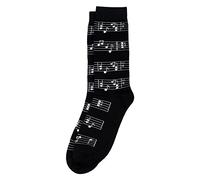 JOE COOL Mens Cotton & Spandex Socks with Music Note Design in Black