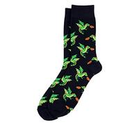 JOE COOL Men's Flaming Dragon Cotton Socks - Black Novelty Funky Socks for Men - Breathable Cotton Blend Mythical Fire Dragon Design, One Size (UK 7-11)
