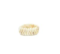 JOE COOL Natural Shell Two-Row Stretch Bracelet, Cream Mother-of-Pearl Cord, Stretchy Free-spirited Fashion Jewellery