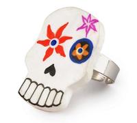 JOE COOL Ring Day Of The Dead Flower Made With Wood
