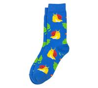 Joe Cool "Snails Pace" Novelty Cotton Crew Socks - Quirky Snail Print Design for Women & Teens - Comfortable Cotton & Spandex Blend - One Size (UK 4-7, EU 37-40) - Blue/Nature Earth Tones