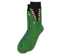 JOE COOL Snappy Crocodile Novelty Socks - Green Animal Patterned Cotton Spandex Blend - Fun Safari Themed Crew Socks for Women and Young Men, One Size (UK 4-7 / EU 37-40)