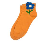 JOE COOL Socks cotton & spandex ankle big flower orange