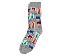 JOE COOL Socks cotton & spandex gents stamp collecting grey