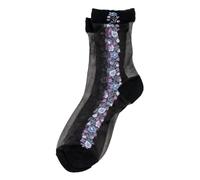 JOE COOL Socks Sheer Meadow Flower Line Made With Cotton & Spandex