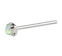 JOE COOL Unisex 925 Silver Nose Stud, Iridescent White Faux Opal Claw Setting, Elegant Designer Fashion Jewellery Gift Idea