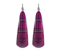 JOE COOL Unisex Acrylic Hoop Earring Tartan Print in Multicolour