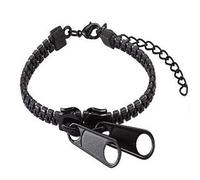 JOE COOL Unisex Acrylic Zipper Bracelet in Black