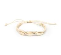 JOE COOL Unisex Cord & Cowrie Shell Seashore Bracelet in Natural Tones