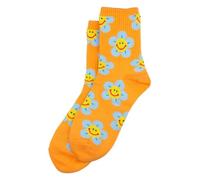 JOE COOL Unisex Cotton Blend Novelty Socks with Sunny Flower Face Motif