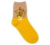 JOE COOL Unisex Cotton Blend Van Gogh Sunflowers Socks in Yellow