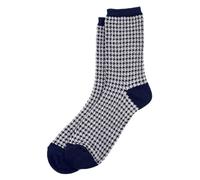 JOE COOL Unisex Cotton Spandex Houndstooth Socks in Navy Blue