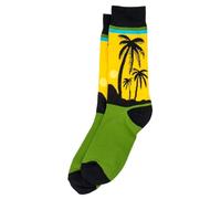 JOE COOL Unisex Cotton Spandex Palm Tree Novelty Socks in Yellow