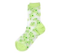JOE COOL Unisex Polyamide Blend Socks, Retro Floral Print, Sheer Green