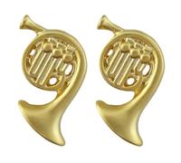 JOE COOL Unisex Stud Earring, Musical Orchestra French Horn, Golden-toned Tin-Alloy, Fun Novelty Fashion Jewellery Gift Idea
