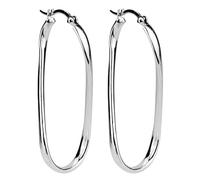 JOE COOL Womens 925 Silver Hoop Earrings, Hinged Twist Loop Design, 47mm, Refined Style Jewellery, Gift Idea