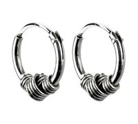 JOE COOL Womens Retro Bali Style Mini Hoop Earrings, Silver 925 Sterling Silver, Elegant Everyday Fashion Jewellery Gift