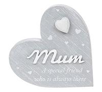 Joe Davies Cherished Hearts Freestanding Cool Grey Heart Plaque - Mum A Special Friend Who Is Always There - Inspirational Quote for the Home