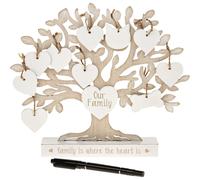Joe Davies Custom Wooden Family Tree Standing Plaque - Our Family in White Joe Davies White