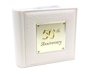 Joe Davies Delux 50th Wedding Anniversary Album-77985, white, Photo Size 6x4