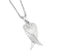 Joe Davies equilibrium Guardian Angel Silver Plated Crossover Wings Necklace