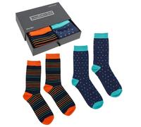 Joe Davies Equilibrium Men’s Bamboo Socks Gift Box Dot Stripe - Luxury Breathable Soft Bamboo Blend Socks Set for Men Premium Comfort Dress Socks Gift