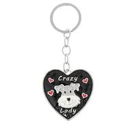 Joe Davies Equilibrium Pampered Pooch Love Heart Keyring - Crazy Dog Lady Schnauzer Design