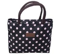 Joe Davies Equilibrium Spotty Handbag - Black and Purple Waterproof Zip Closure Small Bag