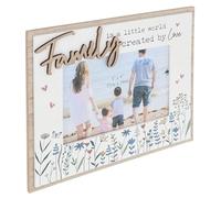 Joe Davies Family Photo Frame 6x4'' - Sweet Meadow Floral Design with ‘A Little World Created by Love’ Sentiment - Free-Standing Frame - Sweet Meadow Range