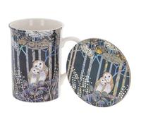 Joe Davies Fine China Mug and Coaster Set - Barn Owls Design by Penny Gaj - Decorative Kitchenware for The Home