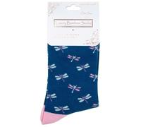 Joe Davies Luxury Equilibrium Bamboo Socks - One Size One Pair UK 3-7 - Dragonfly Navy