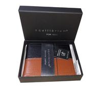 Joe Davies Men Black and Tan Leather Wallet with RFID Blocker