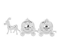 Joe Davies My First Tooth and Curl Cinderella Carriage Christening Gift, Silver