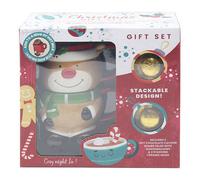Joe Davies Reindeer Stacking Mugs & Chocolate Bomb Gift Set
