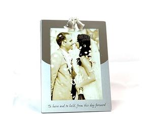 Joe Davies SHATCHI-615 5" x 7" Silver Photo Frame Double Bell on Top Wedding Present