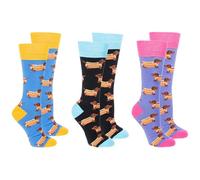 Joe Davies Sock Society Cat & Dog Collection of Funky and Fun Socks - Westie, Paw Prints, Kitty Kat & More! (UK, Alpha, One Size, Regular, Regular, Sausage Dog)