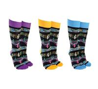 Joe Davies Sock Society Music Collection of Funky and Fun Socks - Vinyl, Guitar, Rock & Roll and More! (UK, Alpha, One Size, Regular, Regular, Musical Notes)