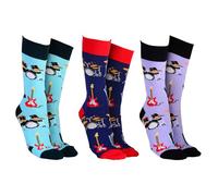 Joe Davies Sock Society Music Collection of Funky and Fun Socks - Vinyl, Guitar, Rock & Roll and More! (UK, Alpha, One Size, Regular, Regular, Rock & Roll)