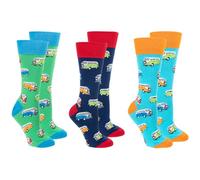 Joe Davies Sock Society Travel & Vehicle Collection of Funky and Fun Socks - Bicycle, Trucks, Diggers, Boats, Camper Vans & More! (UK, Alpha, One Size, Regular, Regular, Camper Van)