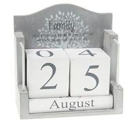 Joe Davies Tree Of Life Grey 'Family' Perpetual Calendar With Shabby Chic Decoration & Quote