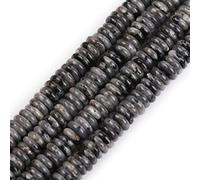 JOE FOREMAN 2x6mm Natural Black Rarvikite Stone Hesi Disc Rondell Spacer Beads for Jewelry Making Full 15" Strand Energy Stone Healing Power Crystal