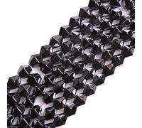 JOE FOREMAN 8mm Black Hematite Semi Precious Gemstone Faceted Magnetic Loose Beads for Jewelry Making DIY Handmade Craft Supplies 15"