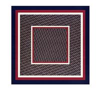 JOE GREEN CO Large Silk Like Satin Scarf Neck Head Wrap 35 Inch Square, 13 Ff Navy Red, Large