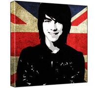 Joe Jonas - Pop Art Print (Union Jack Background) - 30 x 30 x 2.5 cm Deep Box Canvas