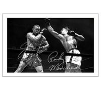 Joe Louis & Rocky Marciano Signed 12x8 Inch Photo Print With Pre Printed Signature Autograph Gift Wall Art, Boxing Artwork