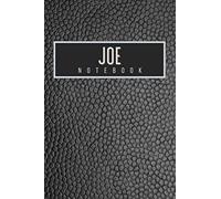 Joe Notebook: Personalised gift notebook for Joe: Beautiful black leather effect notebook notepad: Handy 6x9in size.