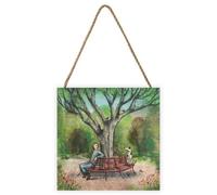 Joe Ramm A Roundabout Conversation Wooden Block Green/brown (20Cm X 20Cm X 2.7Cm)